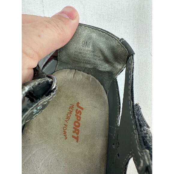 J SPORT BY JAMBU Women’s sz 9 MARYJANE SANDALS CLOSED TOE GREY MEMORY FOAM - Picture 11 of 11